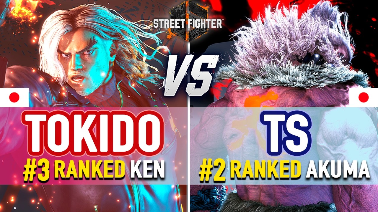 SF6 🔥 Tokido (#3 Ranked Ken) vs TS (#2 Ranked Akuma) 🔥 SF6 High Level Gameplay