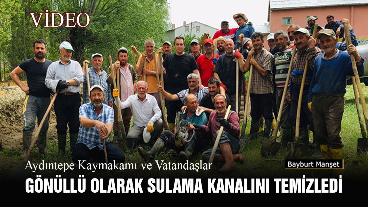 Aydıntepe Kaymakamı ve Vatandaşlar Gönüllü Olarak Sulama Kanalını Temizledi