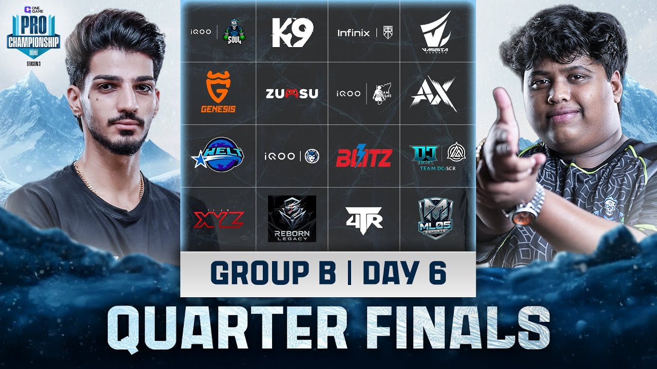 ONEGAME PRO CHAMPIONSHIP | DAY 6 | QUARTER FINALS | BGMI | SEASON 3 | #iqoosoul #vasistaesports