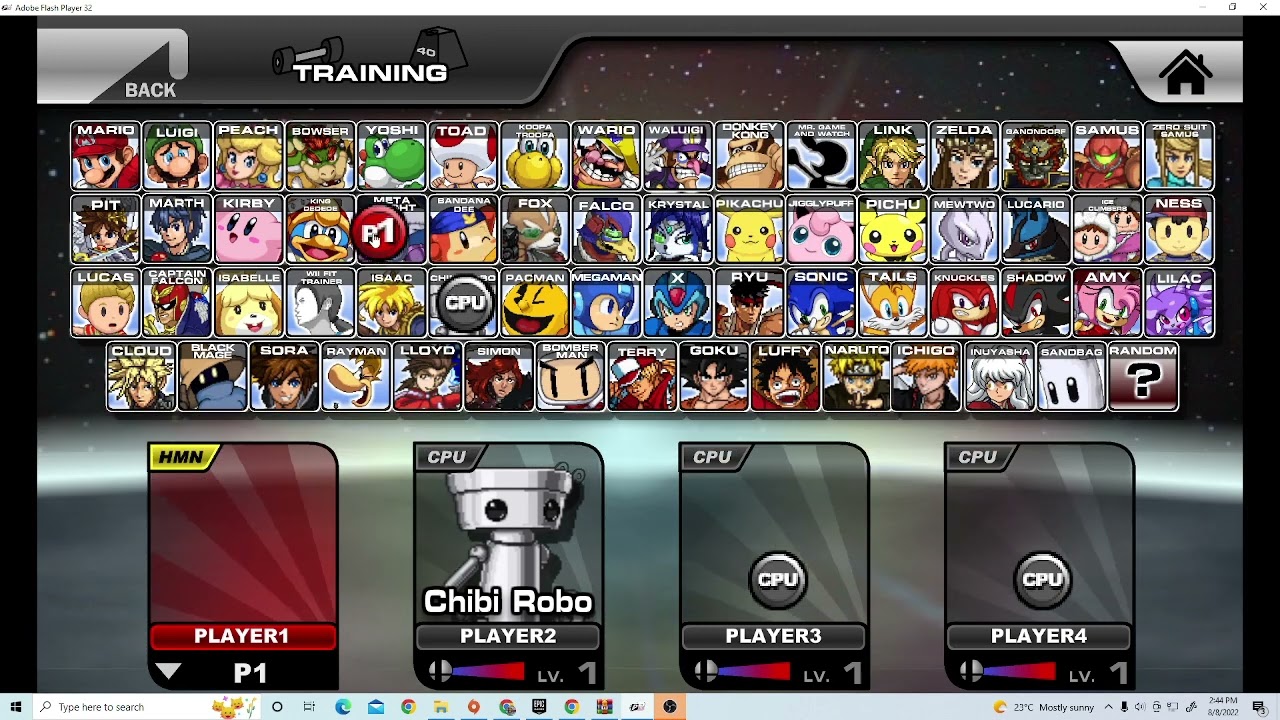 Super Smash Flash 2 Project B Patch 9 - All Characters (Who has the voice clip)
