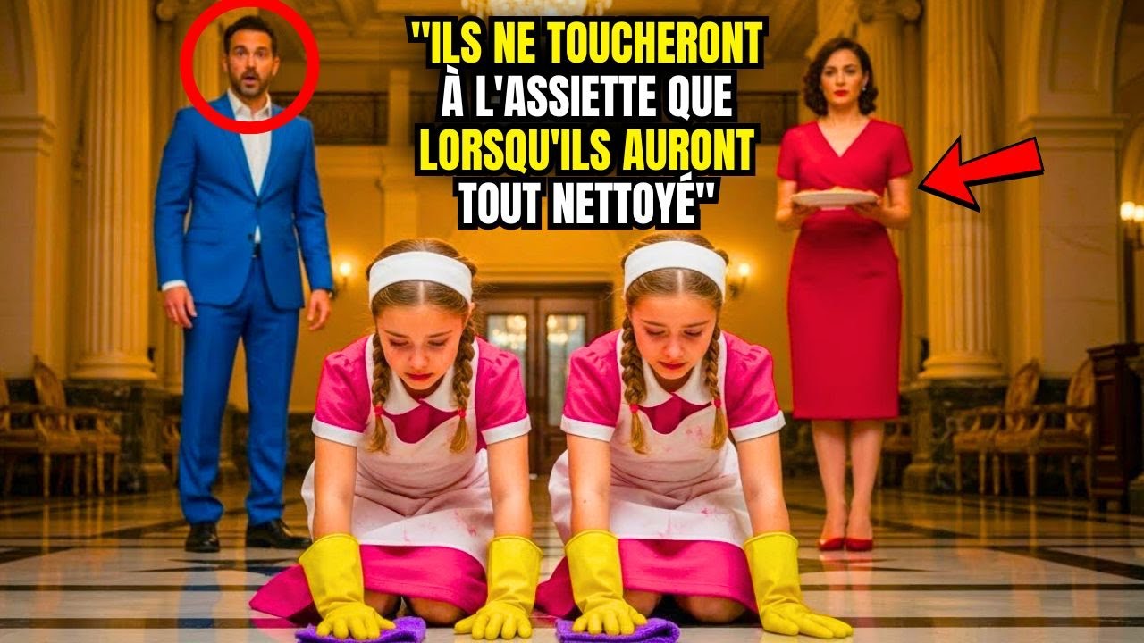 La belle-mère obligeait les jumelles du millionnaire à nettoyer le manoir pour un seul plat de