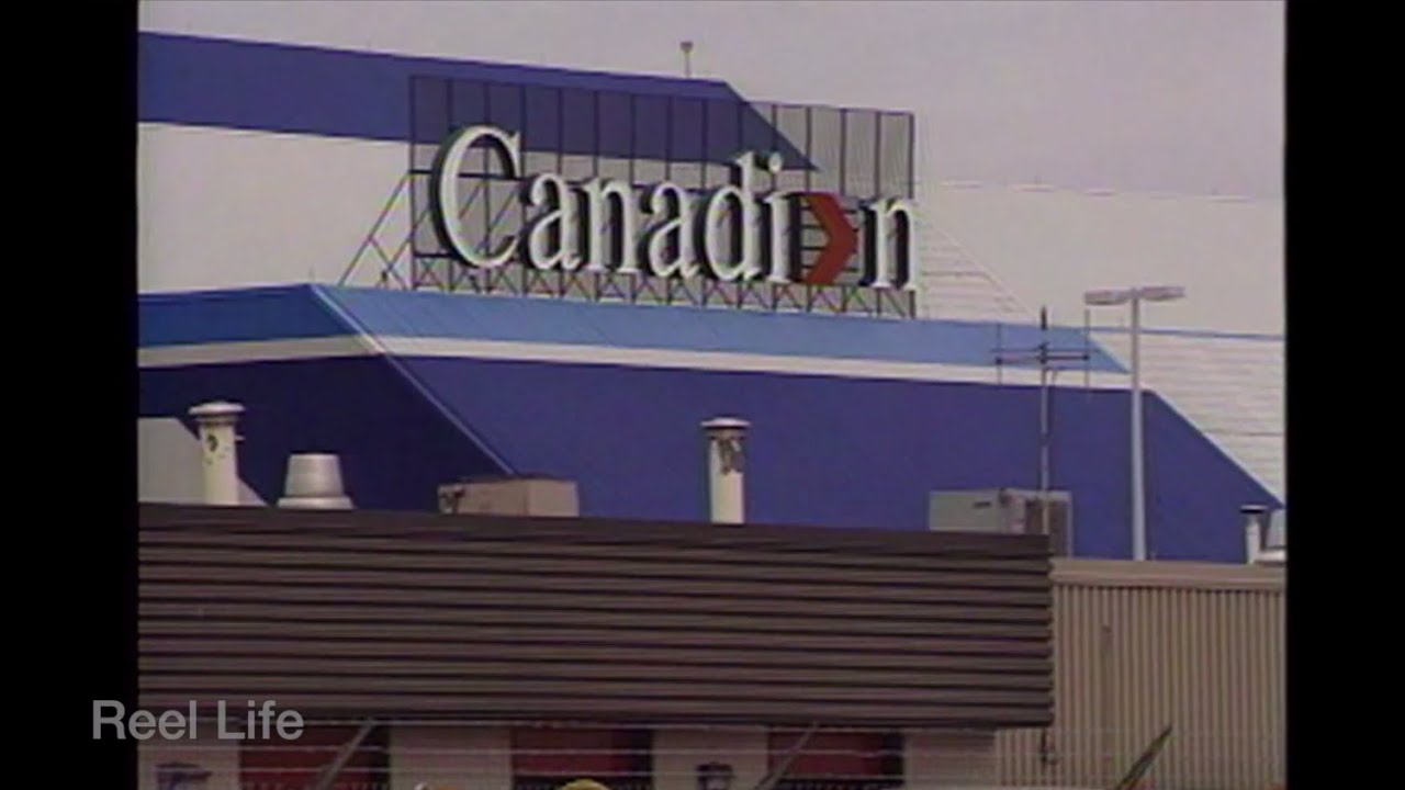 1990, Calgary International Airport, Cdn Airlines (PWA) Hangar, Lancaster on pedestal, Calgary, Ab
