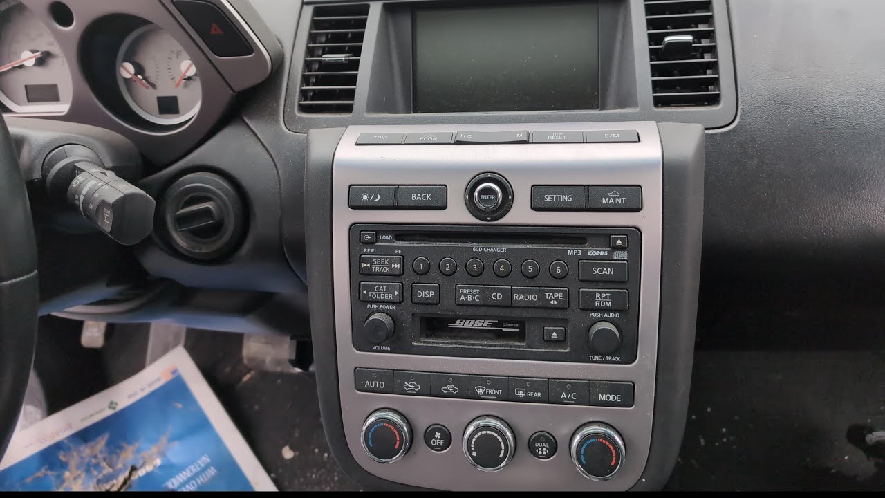 Как отключить навигацию и стереосистему радио в Nissan Murano 2003-2007 годов выпуска