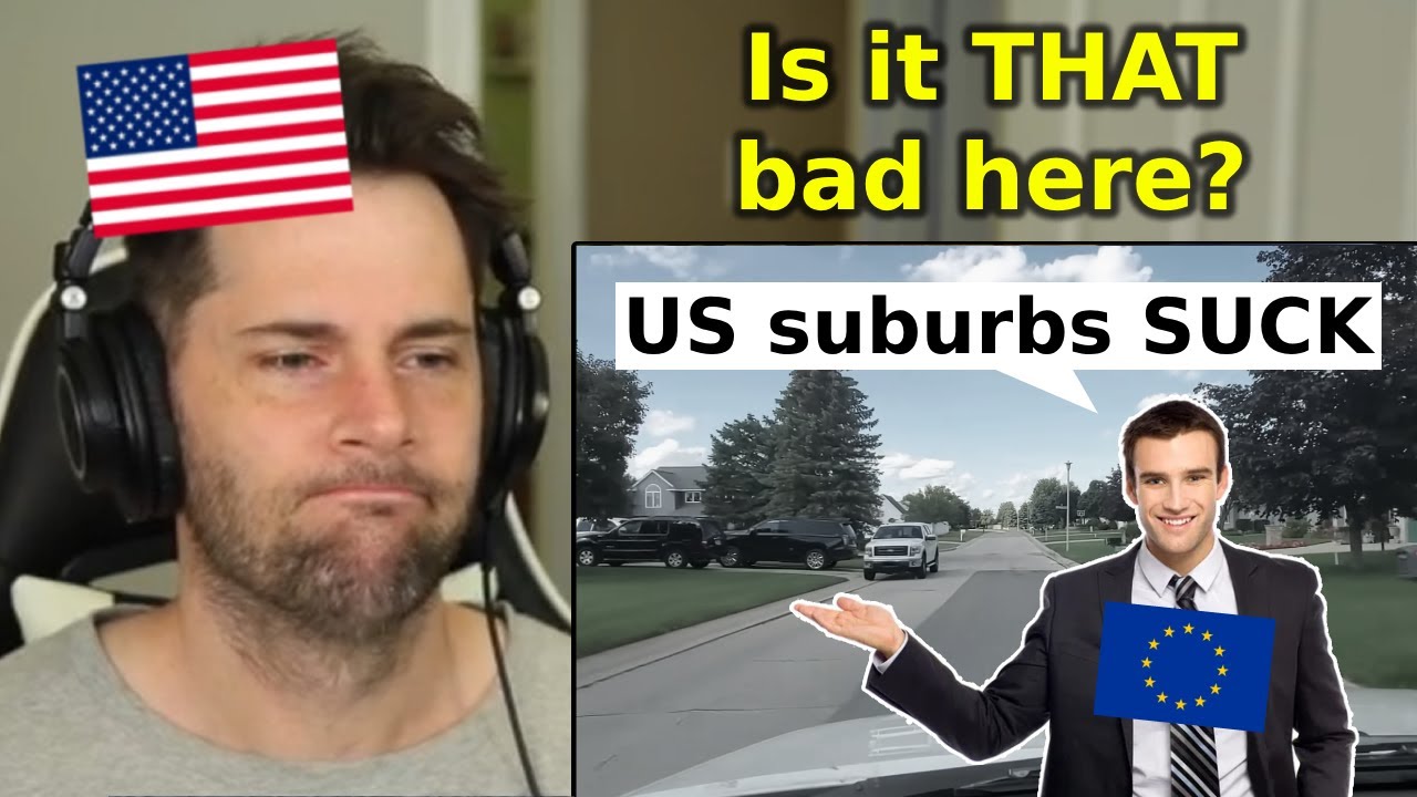 American Reacts to American vs European Suburbs
