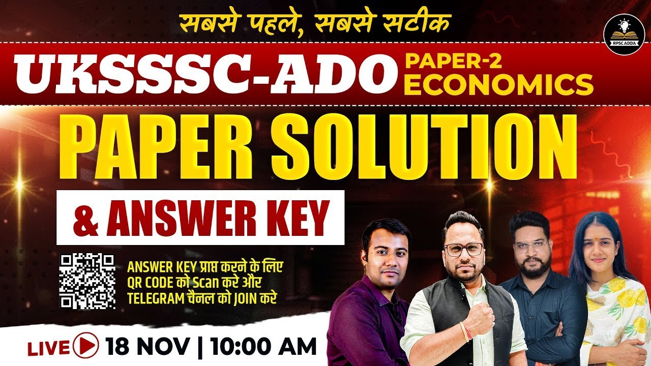 UKSSSC ADO Paper-2 Economics Solution 2025 | Accurate Answer Key | Full Paper Discussion |UKSSSC ADO
