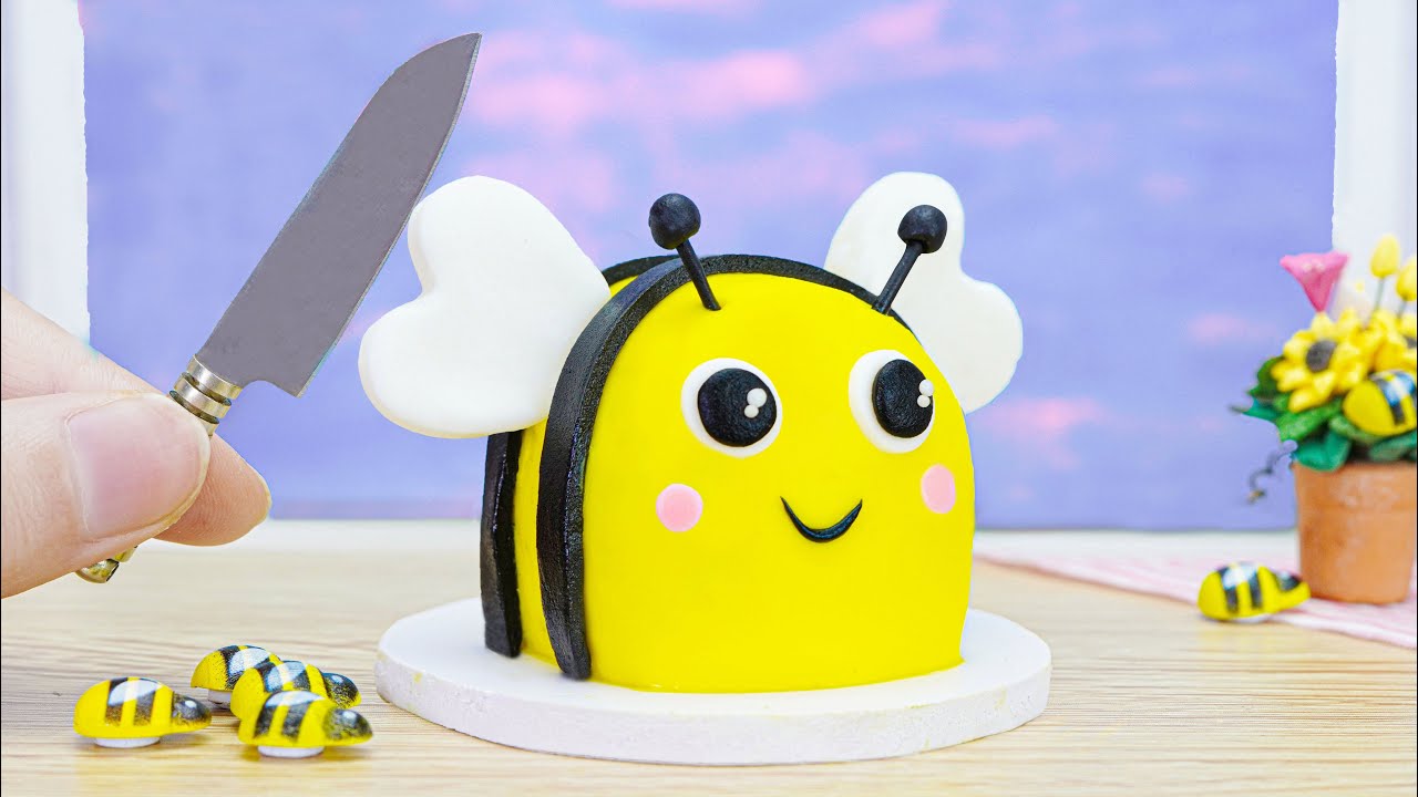 Tiny Cooking | So Cute Miniature BEE Decorating Cake | Best Miniature Cartoon Cake With You