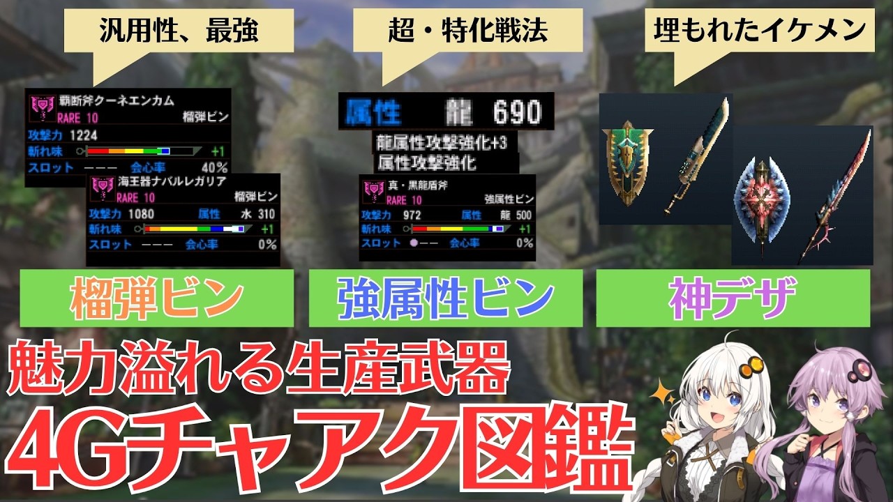 【MH4G】生産チャージアックス 全30種を紹介＆解説【VOICEROID2】