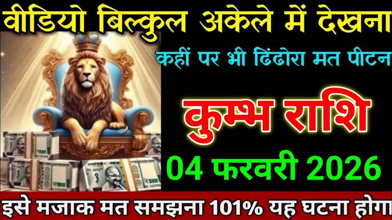 कुम्भ राशि 02 फरवरी 2026 वीडियो बिल्कुल अकेले में देखना बड़ी खुशखबरी। Kumbh Rashi 
