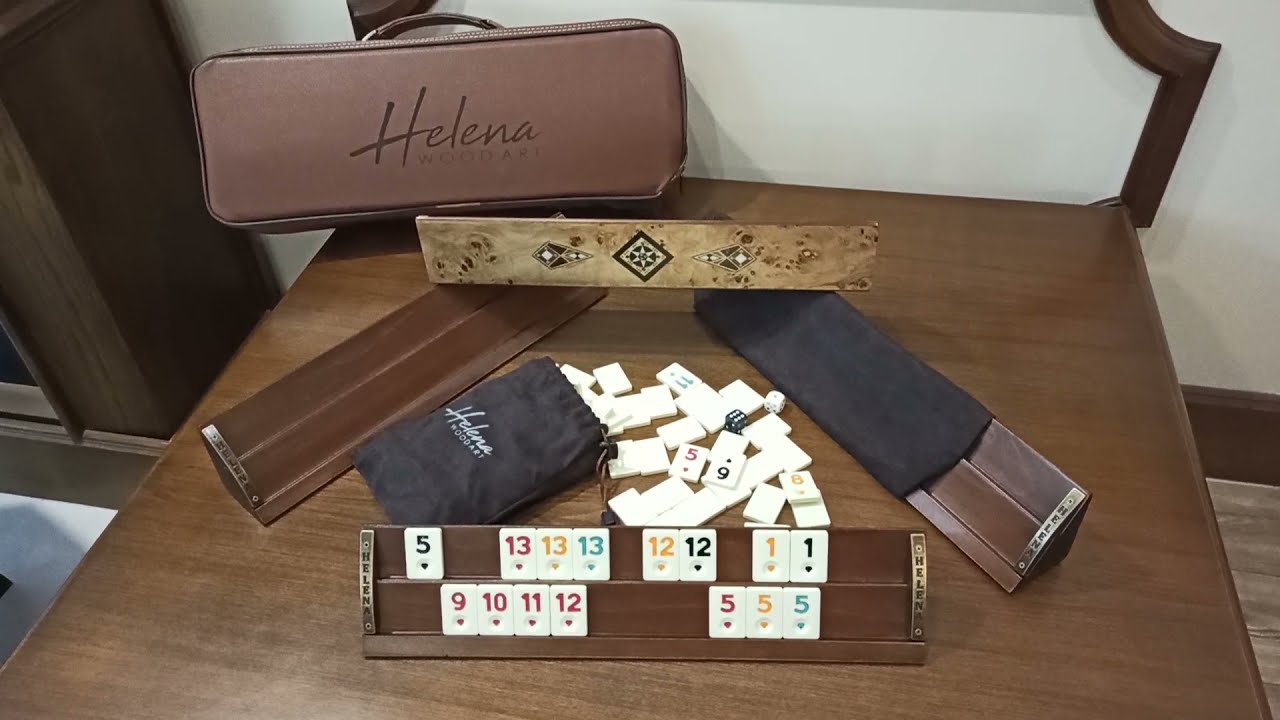 Mosaic Inlaid Wooden Straight Rummikub Game Set | Burl 26451.MAZ