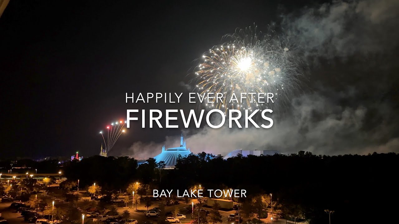 Happily Ever After Magic Kingdom Fireworks as seen from Bay Lake Tower at Contemporary Resort Hotel