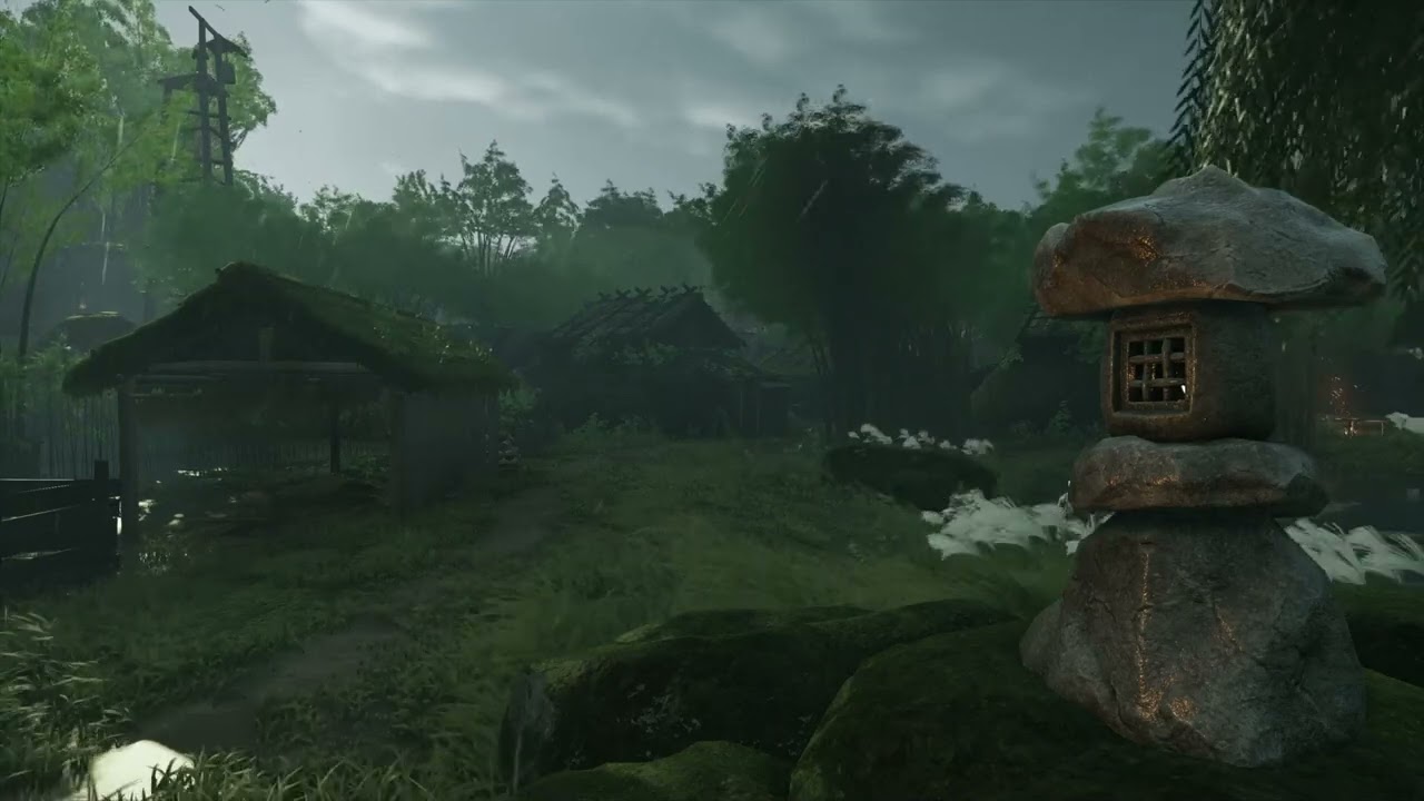 Ghost Of Tsushima | Relaxing Video #12 | 8 Hours | Rain Sounds
