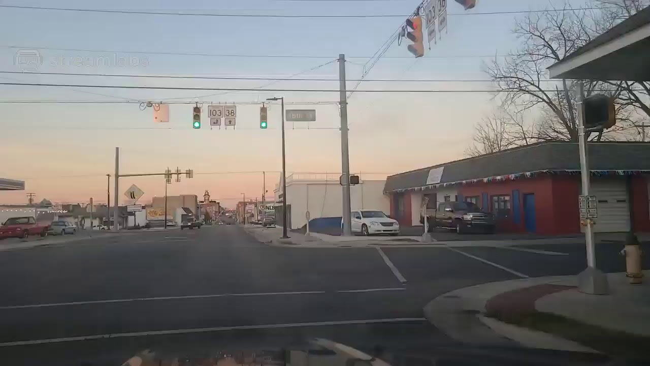 Sunrise drive to New Castle, Indiana