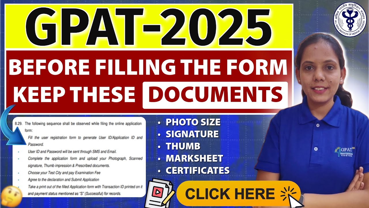 DOCUMENTS REQUIRED IN GPAT 2025 FORM FILLING IN ENGLLISH ✍️GPAT 2025 EXAM FORM | GPAT FORM 