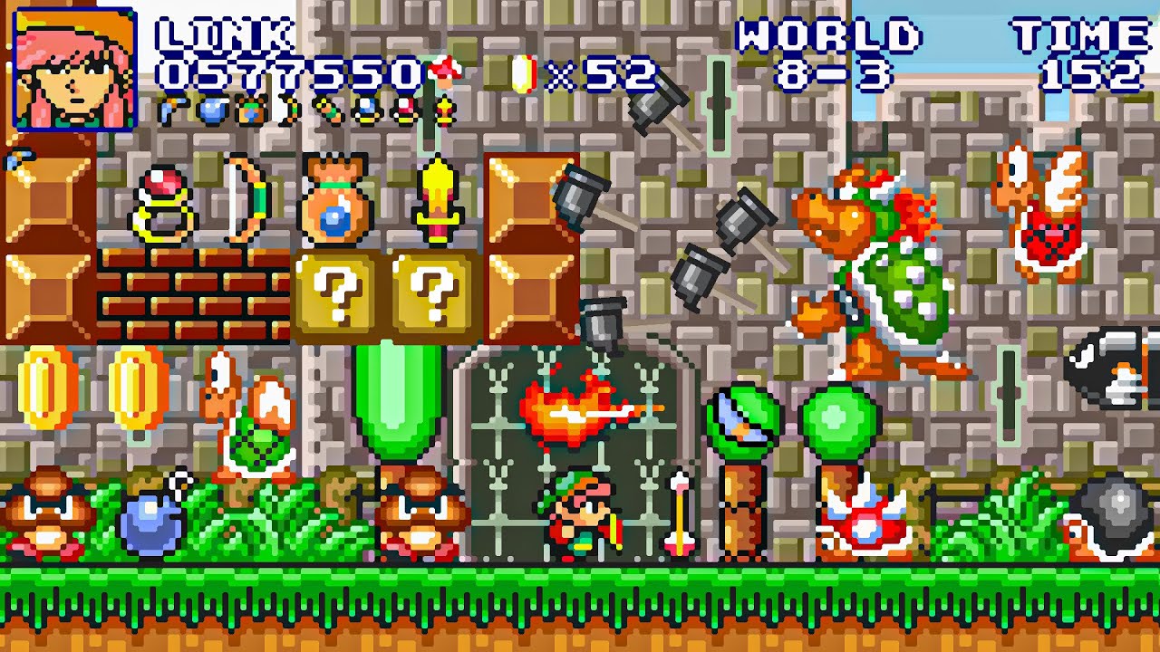 If Link (Legend Of Zelda) adventured in Mario's World | Super Mario Bros. Crossover