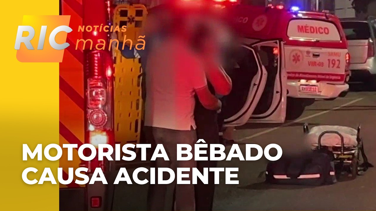 Motorista bêbado em veículo de luxo provoca acidente e deixa cinco pessoas feridas em Curitiba