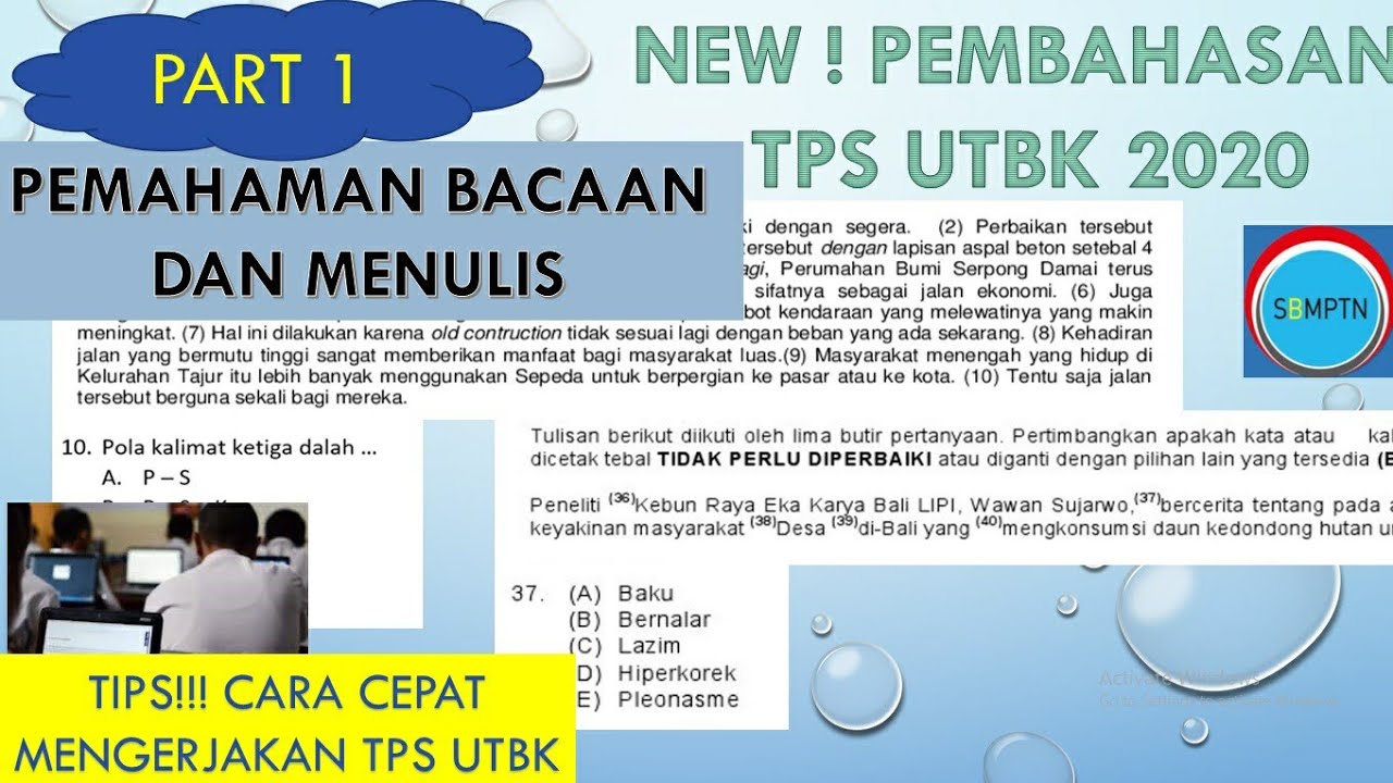 Pembahasan Soal TPS UTBK 2020 - Pemahaman Bacaan dan Menulis Tes Potensi Skolastik UTBK Part 1