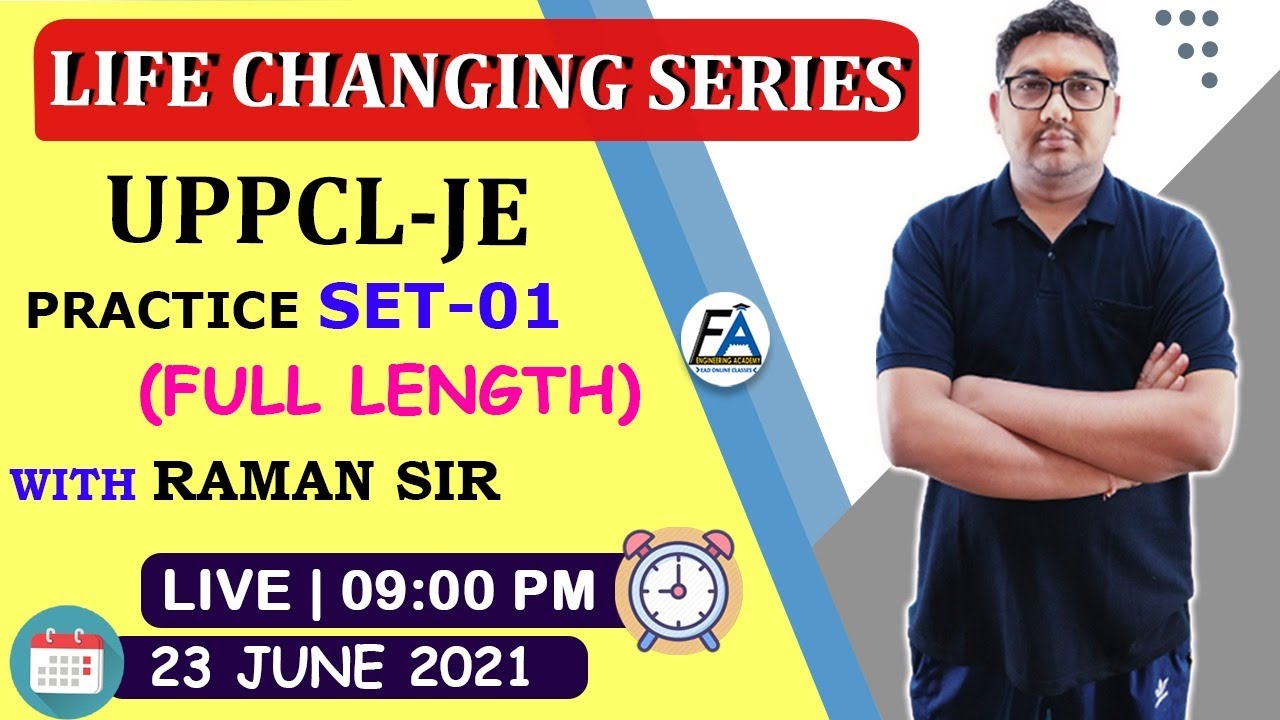 UPPCL-JE |  LIFE CHANGING SERIES | PRACTICE SET-01 (FULL LENGTH ) | BY RAMAN SIR