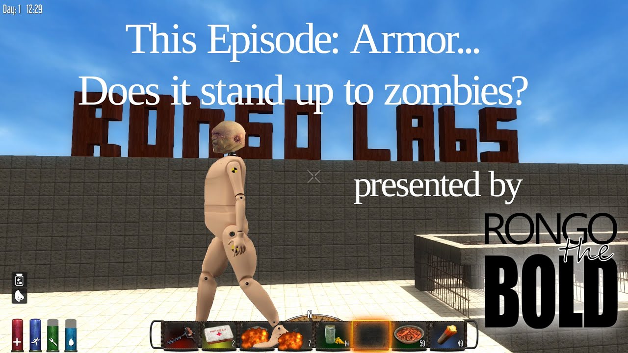 Rongo Labs - 7 Days to Die - Zombie Experiment - Armor: does it stand up against zombies?