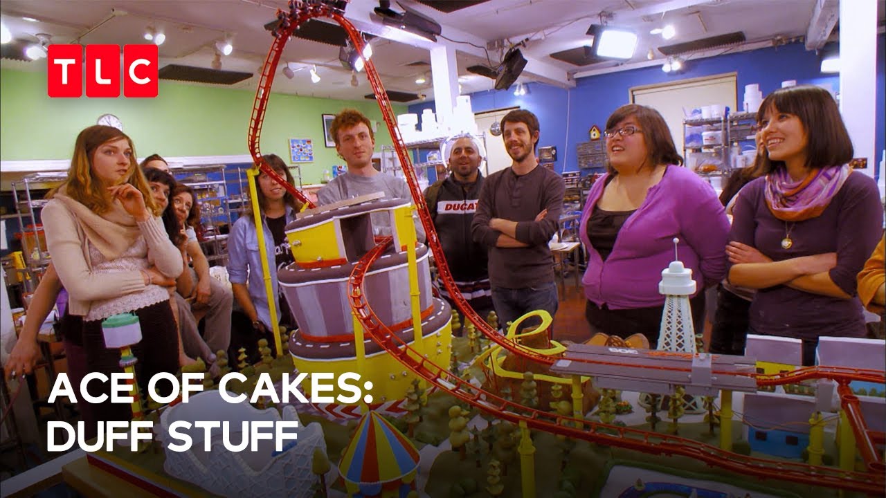 A Working Edible Roller Coaster! | Ace of Cakes: Duff Stuff