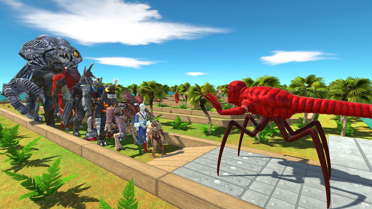 Titanus Red vs Orga SKULL ISLAND DEATH RUN - Animal Revolt Battle Simulator