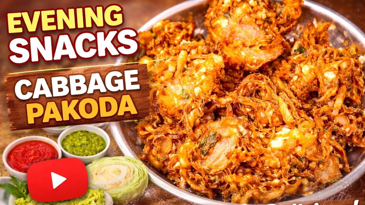 Evening snacks cabbage pakoda 😋 super tasty and quick recipe 