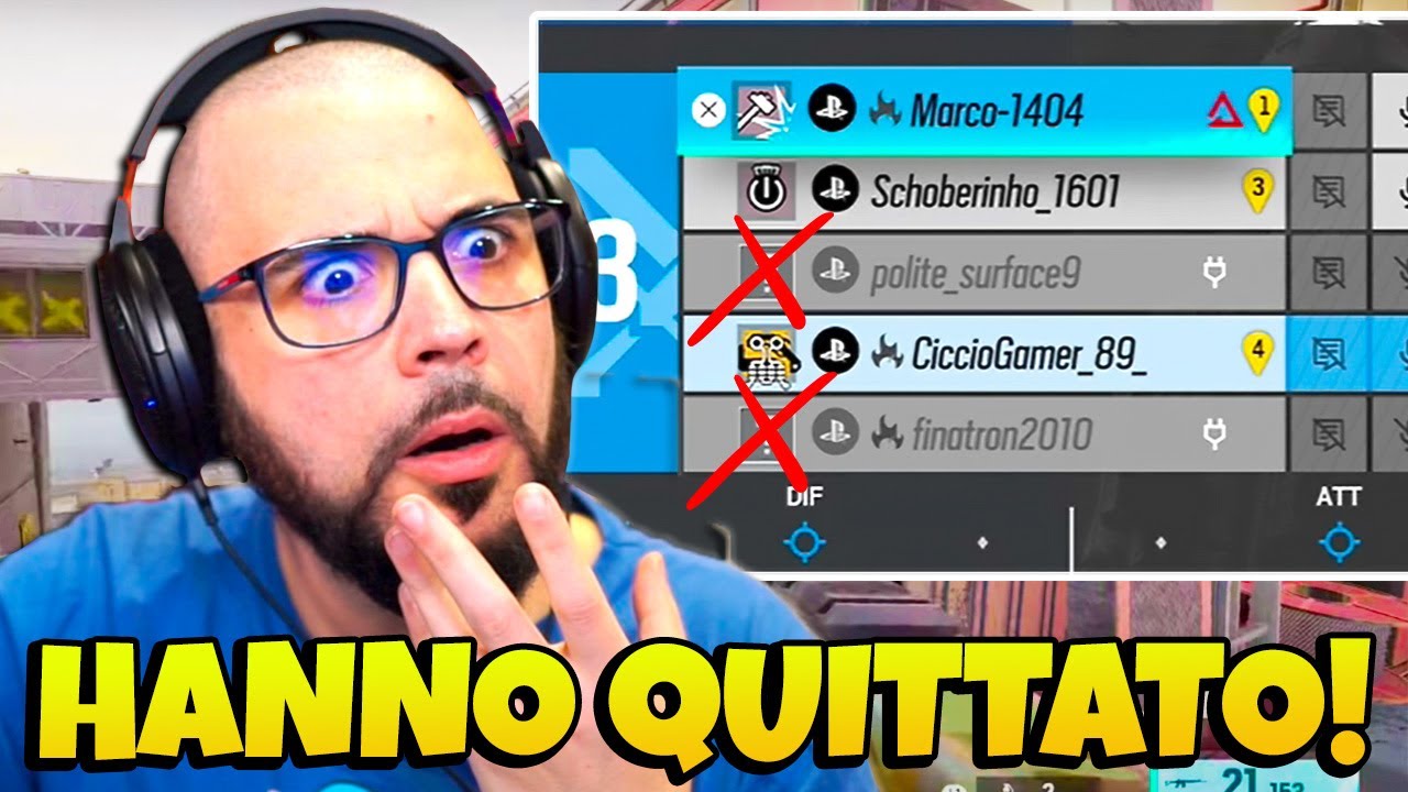 dopo 4 Partite vinte arriva le , La Partita dei Quit - RAINBOW SIX SIEGE