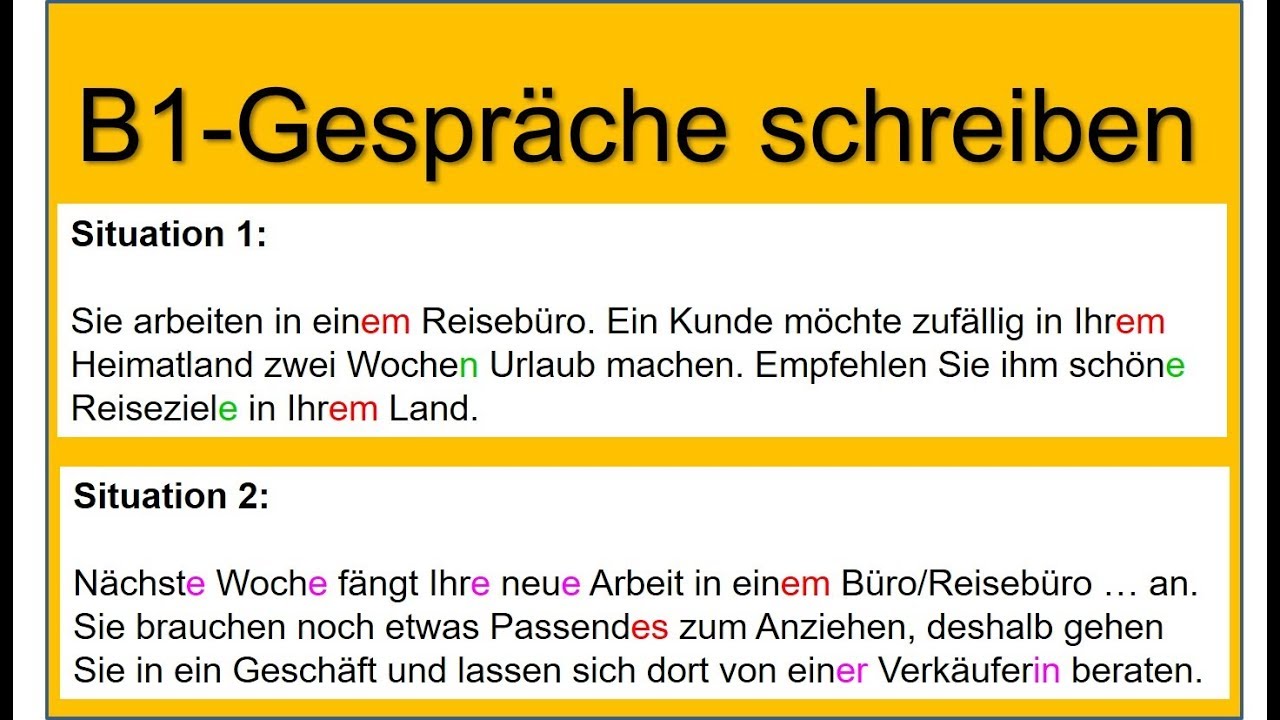 Ein Gespräch schreiben | Writing a Dialog (B1)