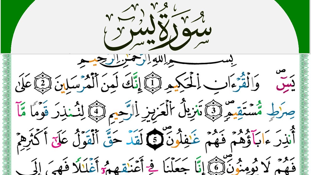 سورة يس مكتوبة محمد سايد Surah Yassein  برواية ورش عن نافع من طريق الازرق