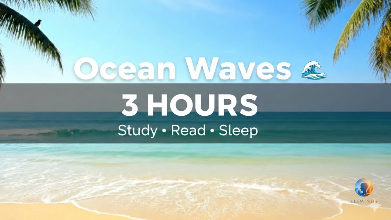 Ocean Waves (3 Hours) 🌊 Calm Summer Ambience for Focus, Reading & Sleep
