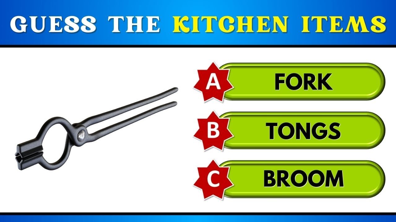 Guess the Kitchen items with choices | Multiple Choice Quiz | Learn Entry