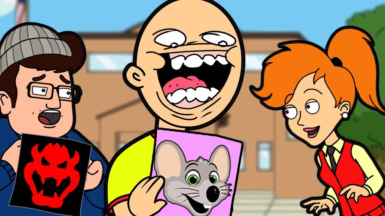 Caillou Gets the CHUCK E CHEESE'S Card/Behavior Chart Day