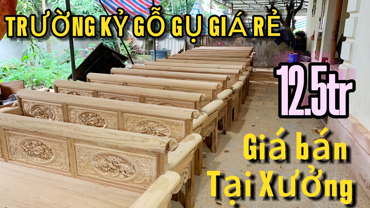Bộ Trường Kỷ Gỗ Gụ Lào - Giá 12.5tr/bộ | Giá bán tại làng nghề Đồ gỗ mỹ nghệ truyền thống