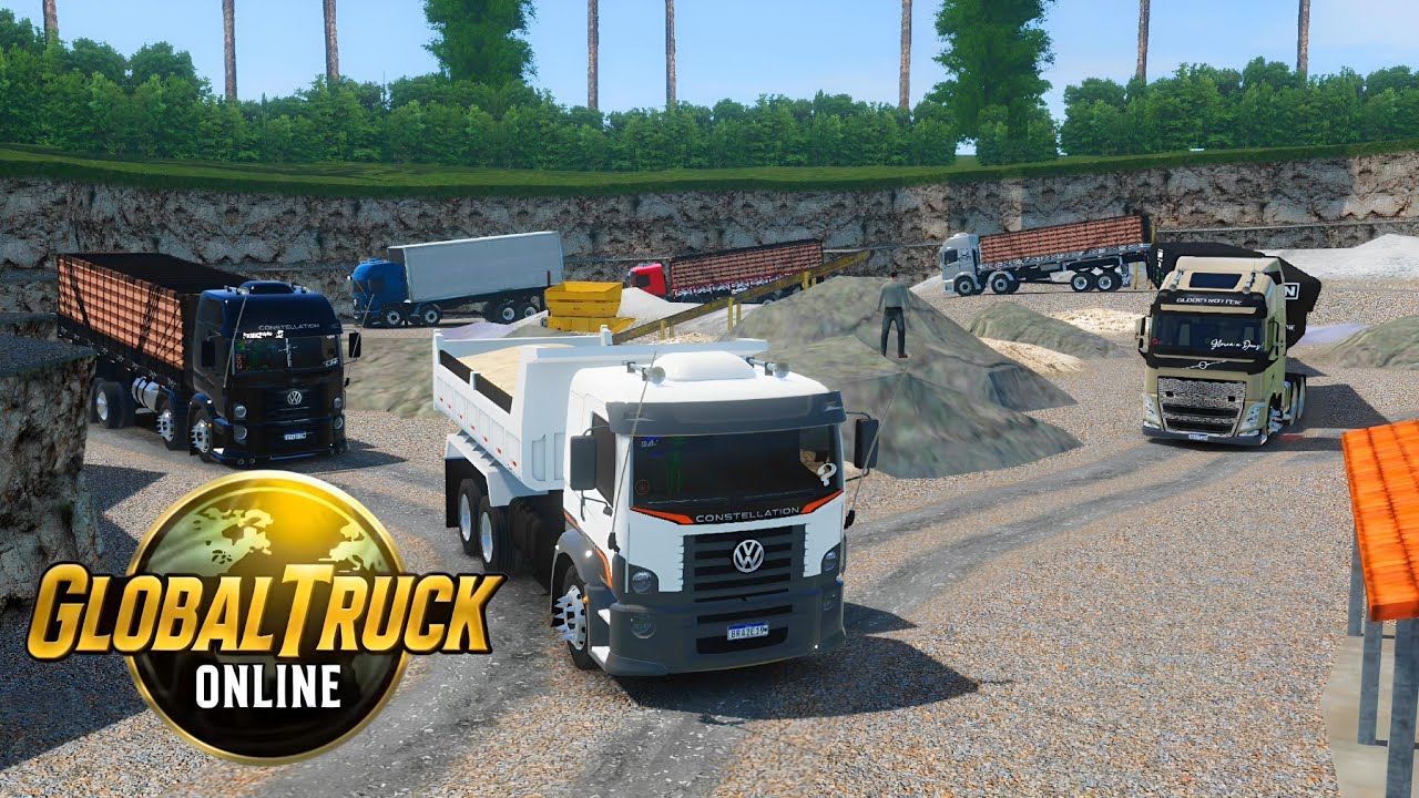 GLOBAL TRUCK ONLINE - COMBOIO SAINDO DA PEDREIRA COM BOB CONSTELLATION CA&Ccedil;AMBA