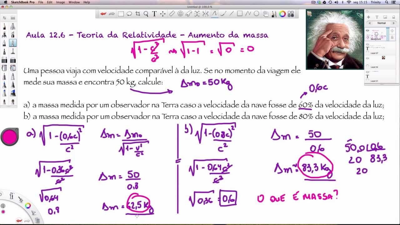 Aula 12.6 - Teoria da Relatividade - Aumento da massa [HD]