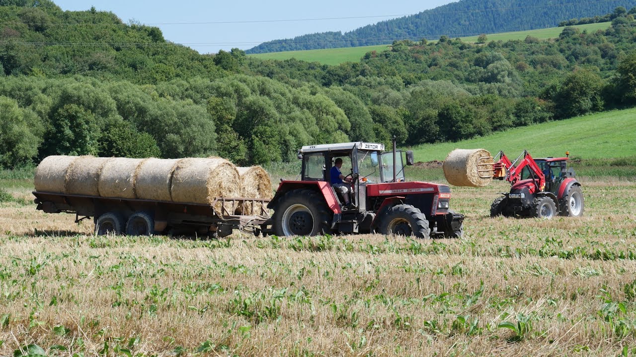 Zber balíkov slamy 2025 s RD Terchová Zetor a Case IH