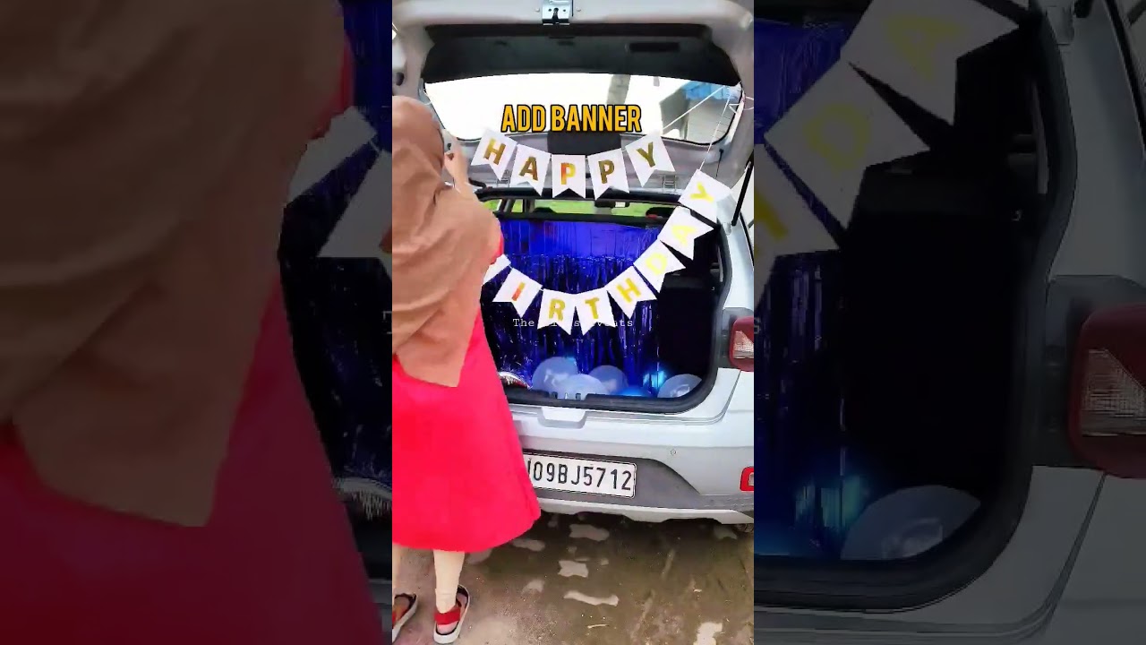 easy car trunk decoration/ car trunk birthday decoration 