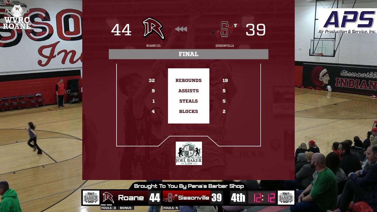 Roane Co. vs Sissonville Varsity Boys Basketball Game