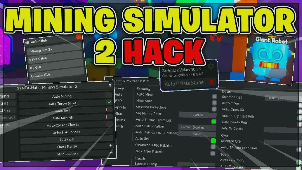 [FREE] OP Mining Simulator 2 Script / Hack GUI | Auto Rebirth & more! | *PASTEBIN 2022*