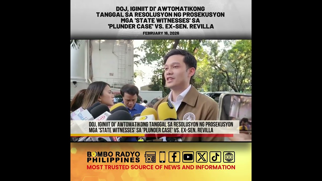DOJ: Di awtomatikong tanggal ang “state witnesses” sa plunder case vs. ex-Sen. Revilla
