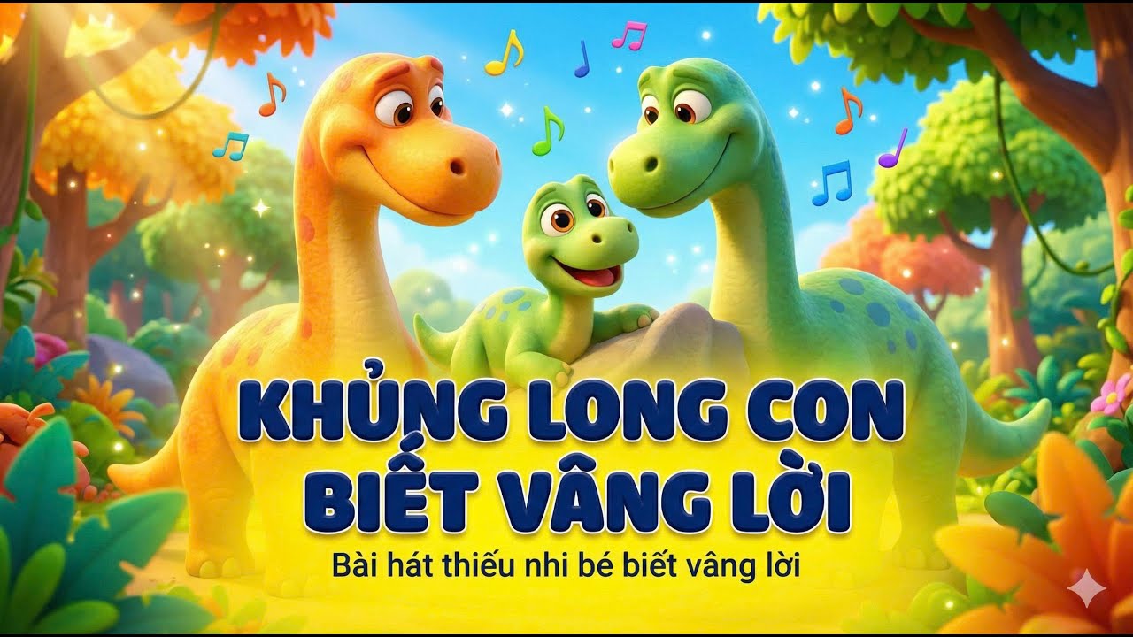 Khủng long con biết vâng lời - Bài hát thiếu nhi vui nhộn giúp bé yêu động vật và vâng lời cha mẹ