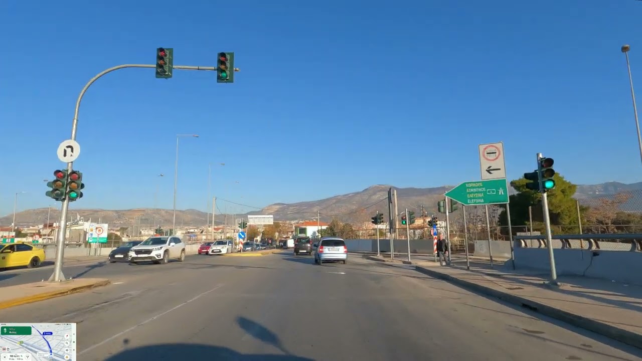 Driving in Greece from Ilion to Fyli (Attiki)