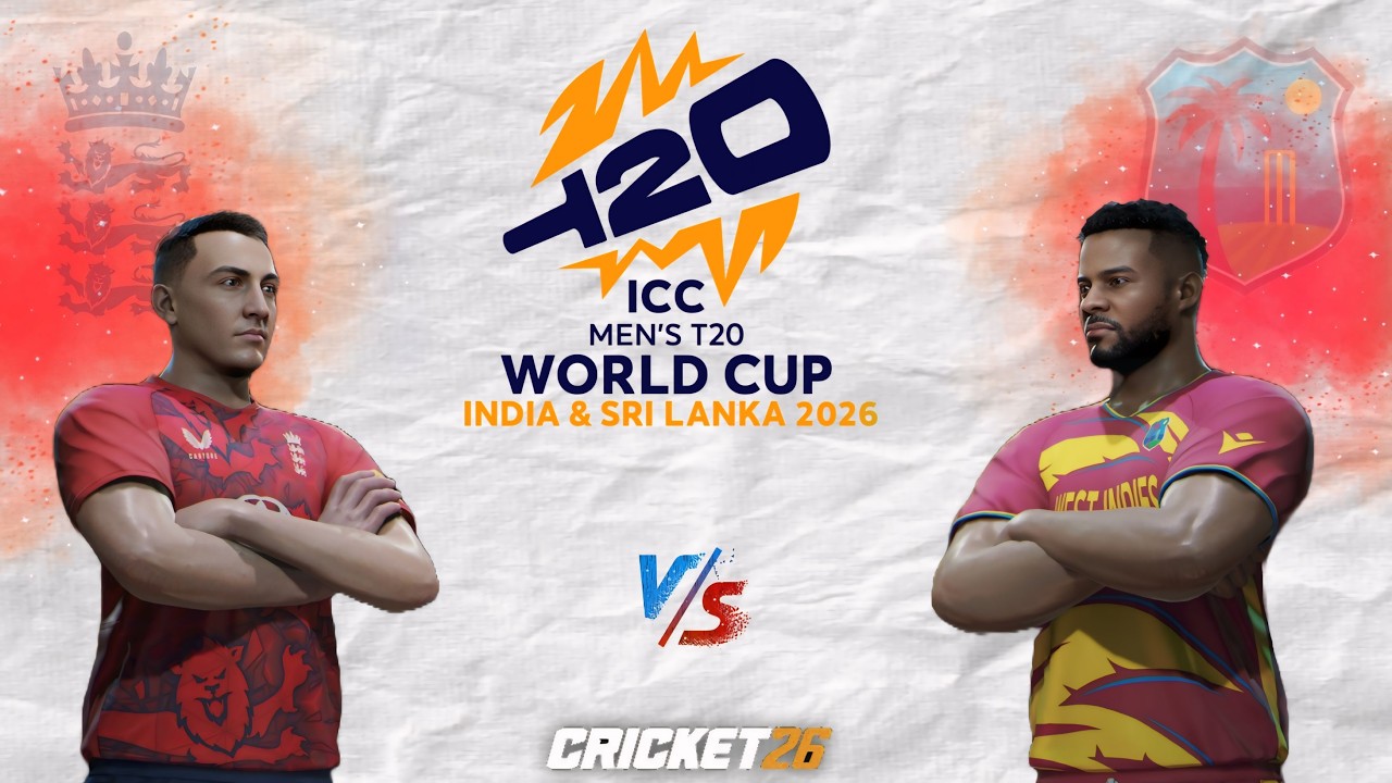 🔴 England vs West Indies ICC Men's T20 World Cup 2026 T20 Match | Cricket 26 Live - SR Gamer