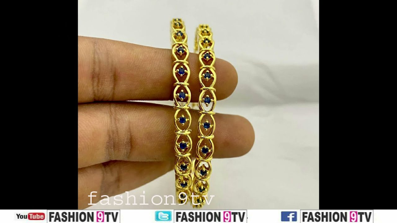 cz gold finish bangle set designs | wedding bangles sets | matt finish bangles | ad stone bangles