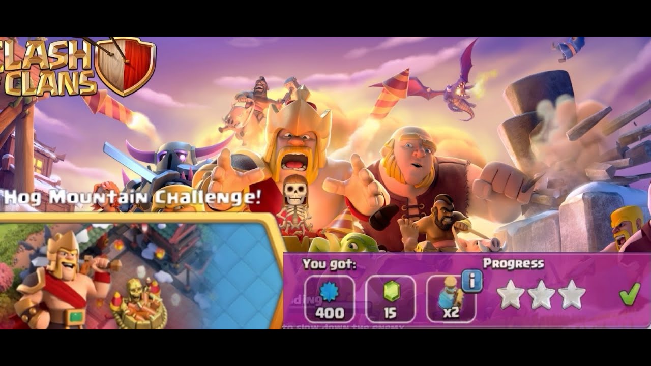 THE HOG MOUNTAIN CHALLENGE!  EASY 3 STAR ATTACK. #CLASHOFCLANS