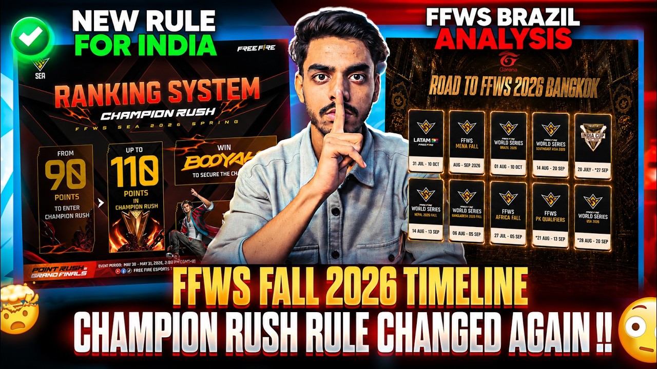 110 POINTS😱- CHAMPION RUSH RULE CHANGED AGAIN✅ | FFWS FALL 2026 TIMELINE | FFWS BRAZIL 2026 ANALYSIS