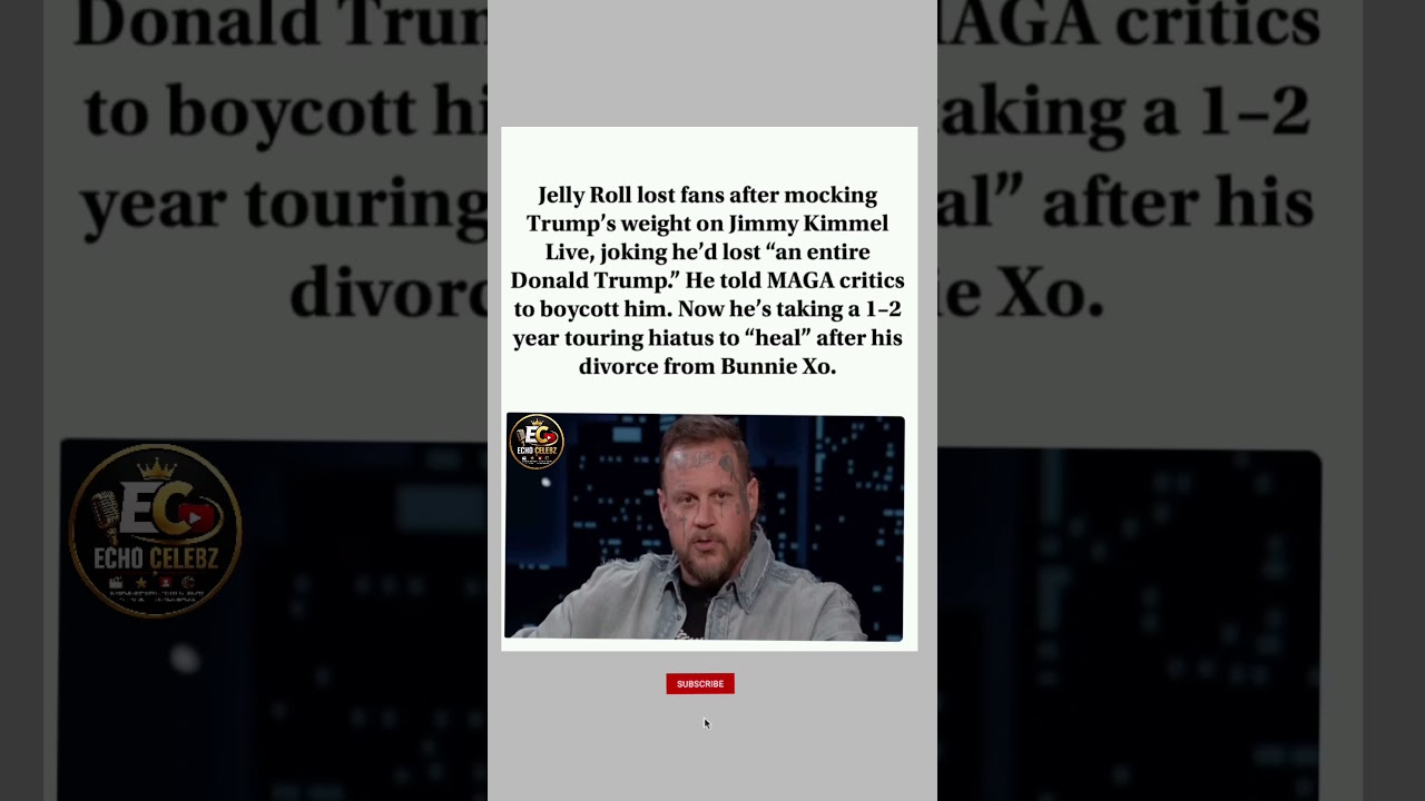 Jelly Roll Loses Fans Over Trump Jokes 😳 #breakingnews #celebritynews #shorts
