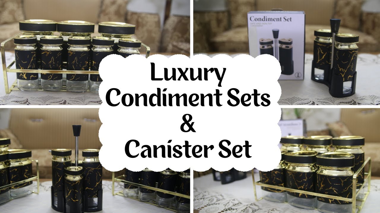 Unboxing & Review of Luxury Condiment Sets & 6-Piece Canister Set | Elegant Marble Design