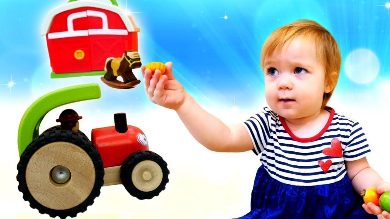 Toy Tractor Unboxing Video: Farm Animals and Tractor Toys for Kids