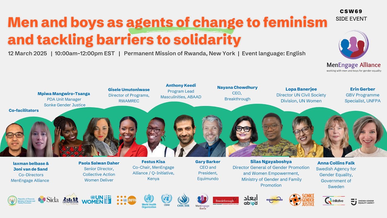 Men and boys as agents of change to feminism and tackling barriers to solidarity_CSW69 Side Event