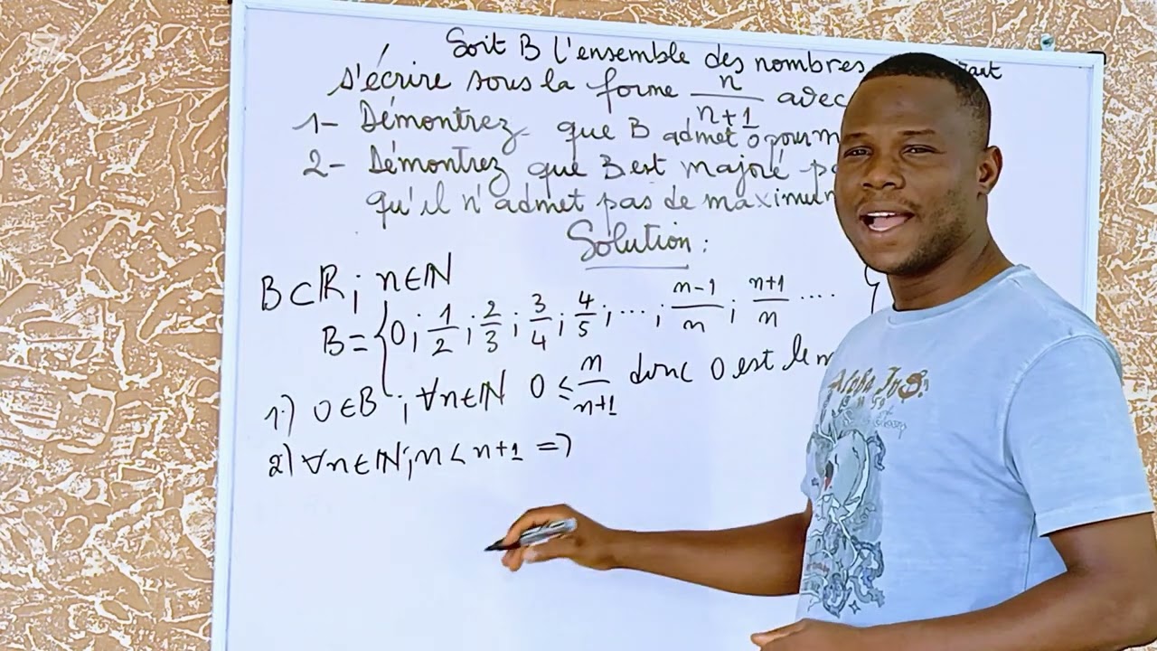 Exo sur la notion de Minimum et Maximum avec Raisonnement par l'absurde